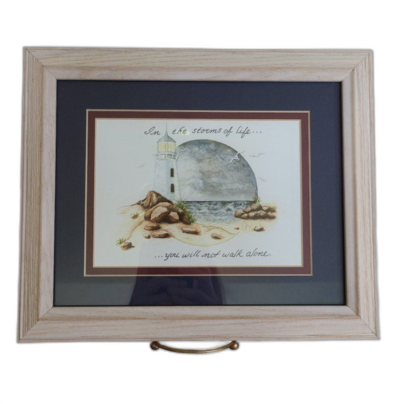 Lighthouse Inspirational Art - In The Storms of Life You Will Not Walk Alone - Picture 1 of 16